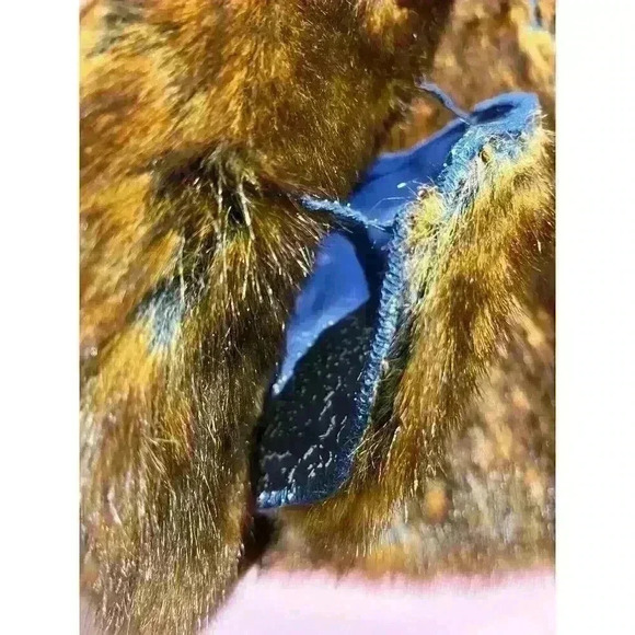 The LOOK Randolph Duke Womens Suede & Faux Fur Blue Fox Jacket Hood Size Large - Picture 15 of 16